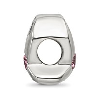 Sterling Silver Reflections Silver Ribbon with Pink CZ Bead view 2