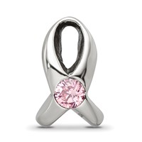 Sterling Silver Reflections Silver Ribbon with Pink CZ Bead view 4