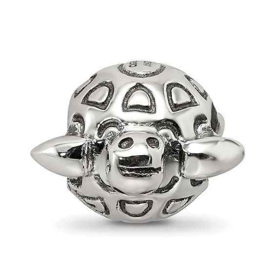 Sterling Silver Reflections Antiqued Turtle Bead