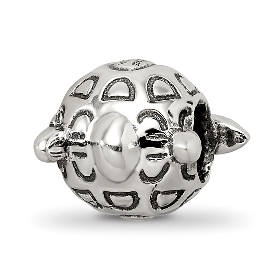 Sterling Silver Reflections Antiqued Turtle Bead