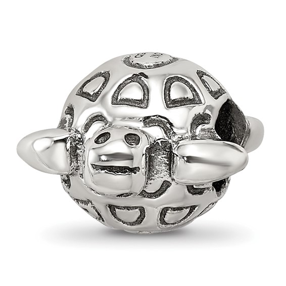 Sterling Silver Reflections Antiqued Turtle Bead