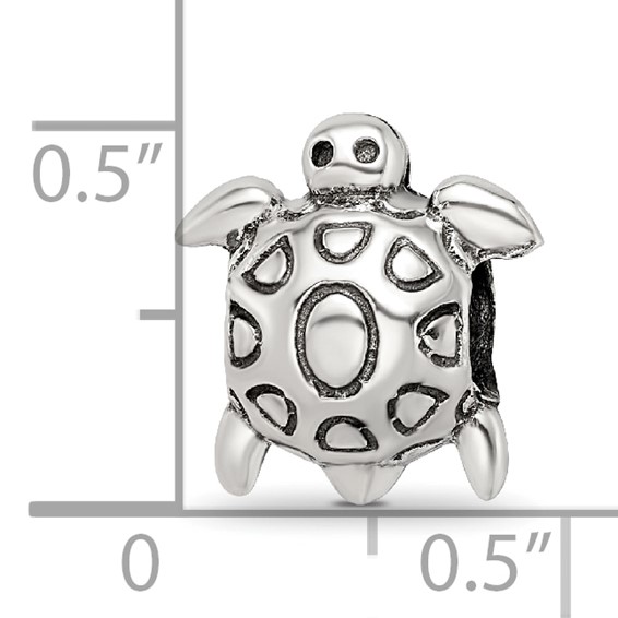 Sterling Silver Reflections Antiqued Turtle Bead