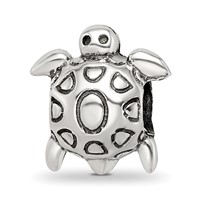 Sterling Silver Reflections Antiqued Turtle Bead view 1