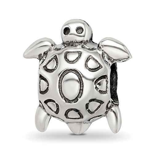 Sterling Silver Reflections Antiqued Turtle Bead