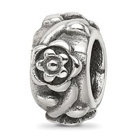 Sterling Silver Reflections Antiqued Flower Chain Bead view 1