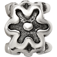 Sterling Silver Reflections Antiqued Flower Kids Bead view 3