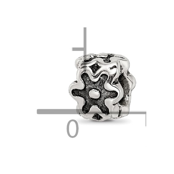 Sterling Silver Reflections Antiqued Flower Kids Bead