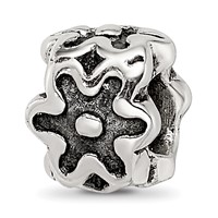 Sterling Silver Reflections Antiqued Flower Kids Bead view 1