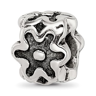 Sterling Silver Reflections Antiqued Flower Kids Bead