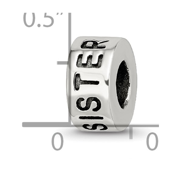 Sterling Silver Reflections Antiqued Sister Bead