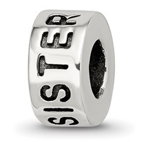Sterling Silver Reflections Antiqued Sister Bead view 1