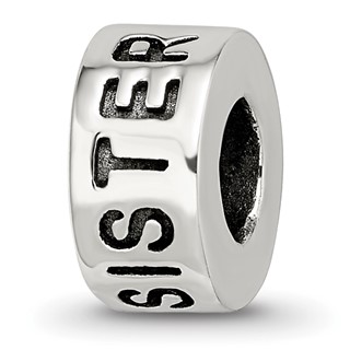 Sterling Silver Reflections Antiqued Sister Bead