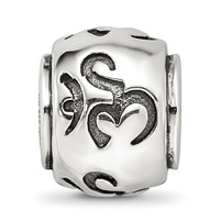 Sterling Silver Reflections Antiqued Om Bead view 5