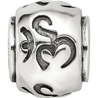 Sterling Silver Reflections Antiqued Om Bead view 3