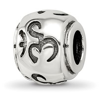 Sterling Silver Reflections Antiqued Om Bead view 1