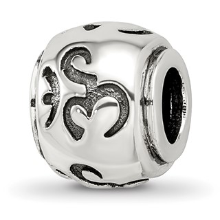 Sterling Silver Reflections Antiqued Om Bead