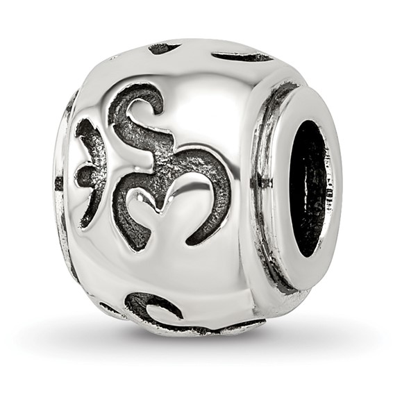 Sterling Silver Reflections Antiqued Om Bead