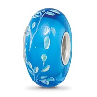 Sterling Silver Reflections Hand Painted Bird, Blue Glass Bead view 5