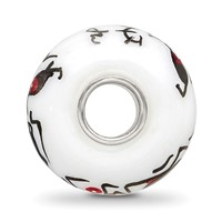 Sterling Silver Reflections Hand Painted Ghouls, White Glass Bead view 2