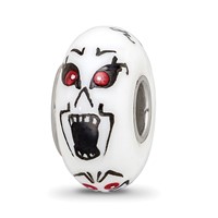 Sterling Silver Reflections Hand Painted Ghouls, White Glass Bead view 1