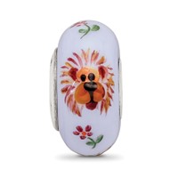 Sterling Silver Reflections Hand Painted Lions, Purple Glass Bead view 3