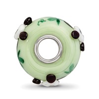 Sterling Silver Reflections Hand Painted Panda, Green Glass Bead view 2