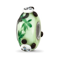 Sterling Silver Reflections Hand Painted Panda, Green Glass Bead view 5