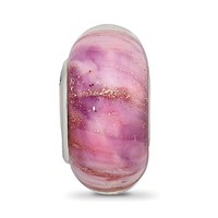 Sterling Silver Reflections Clear & Pink Sparkle Glass Bead view 5