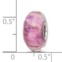 Sterling Silver Reflections Clear & Pink Sparkle Glass Bead view 4