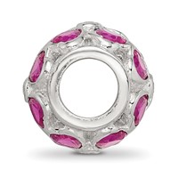 Sterling Silver Reflections Red Heart CZ Bead view 2