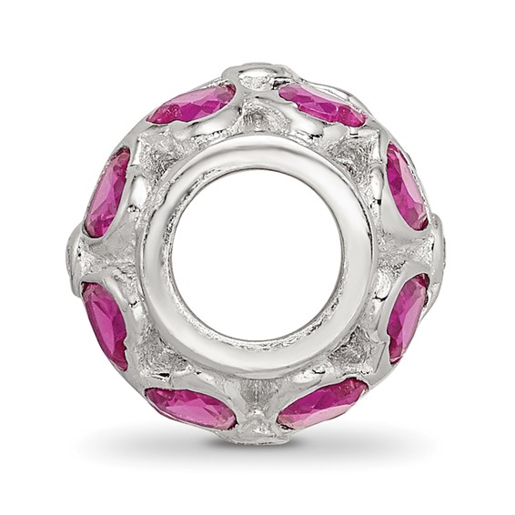 Sterling Silver Reflections Red Heart CZ Bead