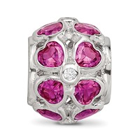 Sterling Silver Reflections Red Heart CZ Bead view 5