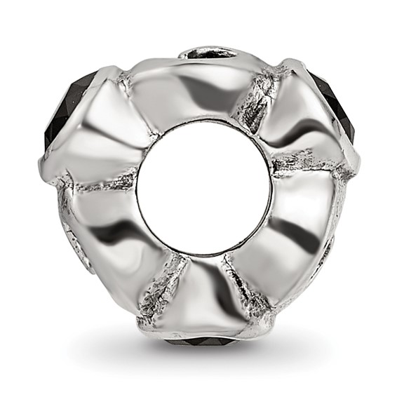 Sterling Silver Reflections Black CZ Bead