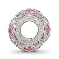 Sterling Silver Reflections Flowers with Pink CZ Bead view 2