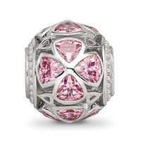 Sterling Silver Reflections Flowers with Pink CZ Bead view 3