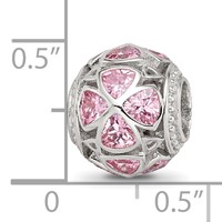 Sterling Silver Reflections Flowers with Pink CZ Bead view 5