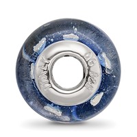 Sterling Silver Reflections Blue and Silver Hearts Glass Bead view 2