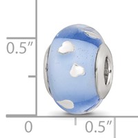 Sterling Silver Reflections Blue and Silver Hearts Glass Bead view 4