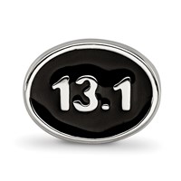 Sterling Silver Reflections Black Enameled Half Marathon Bead view 3
