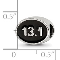 Sterling Silver Reflections Black Enameled Half Marathon Bead view 5