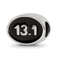 Sterling Silver Reflections Black Enameled Half Marathon Bead view 1
