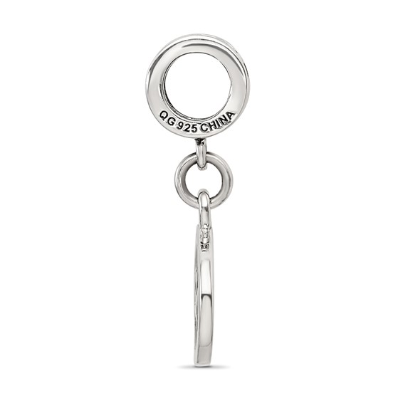 Sterling Silver Reflections Black Enameled Half Marathon Dangle Charm