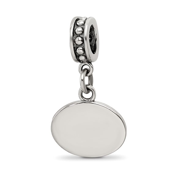 Sterling Silver Reflections Black Enameled Half Marathon Dangle Charm