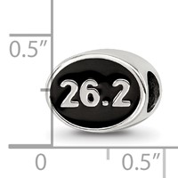 Sterling Silver Reflections Black Enameled Marathon Bead view 5