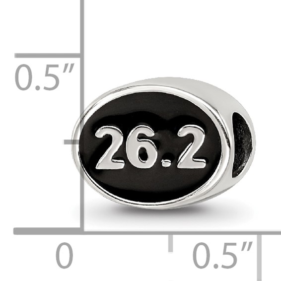 Sterling Silver Reflections Black Enameled Marathon Bead