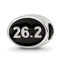 Sterling Silver Reflections Black Enameled Marathon Bead view 1