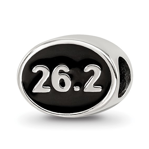 Sterling Silver Reflections Black Enameled Marathon Bead