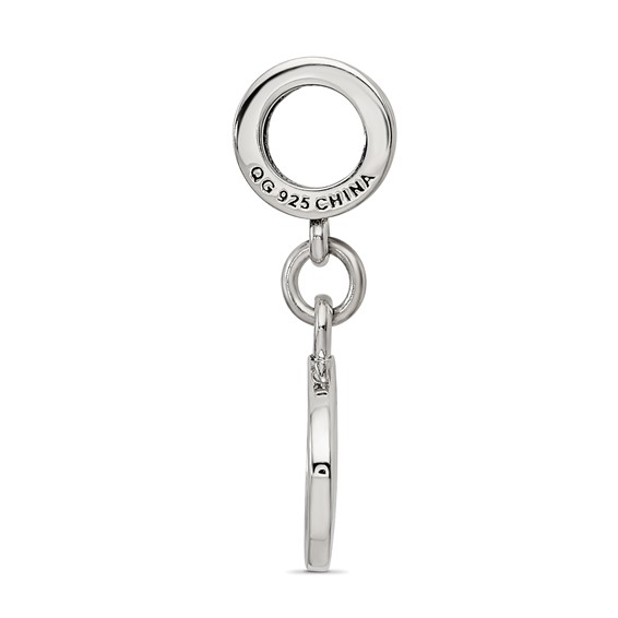 Sterling Silver Reflections Black Enameled Marathon Dangle Charm