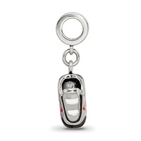 Sterling Silver Reflections Black and Red Enameled Runner's Shoe Dangle Cha view 2
