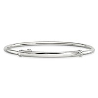 Sterling Silver Reflections Rhodium-plated Hinged Clasp Bangle view 3